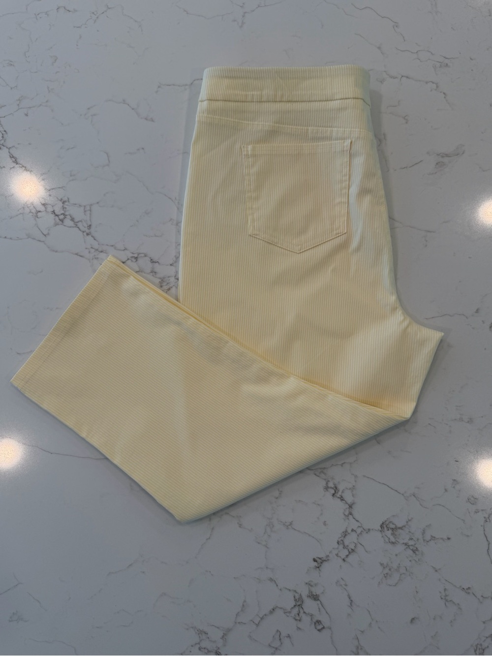 Women's Yellow/White Ribbed Pants - Italy 🇮🇹